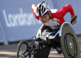 ロンドンパラリンピック　陸上・車いすマラソン  土田和歌子　　写真／竹見脩吾
