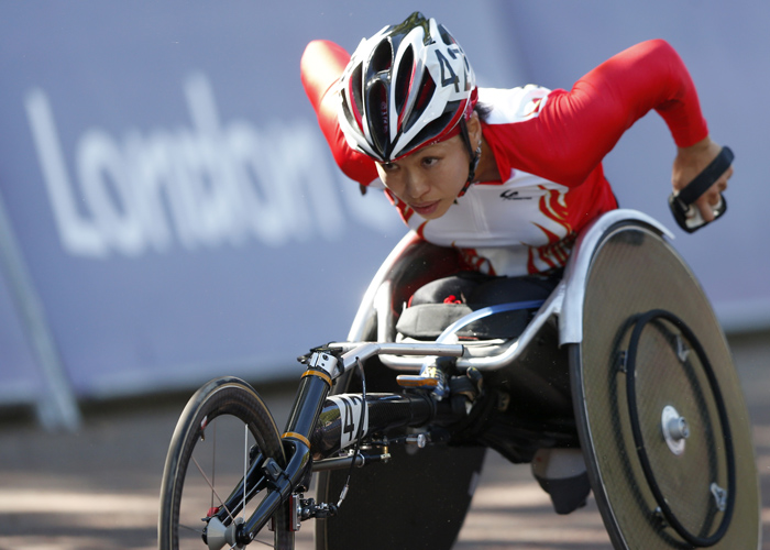 ロンドンパラリンピック　陸上・車いすマラソン  土田和歌子　　写真／竹見脩吾