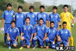 2014年「もうひとつW杯」ブラジル大会、３位決定戦のポーランド戦（2014年8月24日）。日本代表イレブンの集合写真。