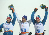 ソチ2014パラリンピック　アルペンスキー　鈴木猛史　金メダル　写真／阿部謙一郎