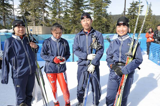 バンクーバー 女子1キロスプリントに出場した3人　左から出来島選手、鹿沼選手、一番右が太田選手