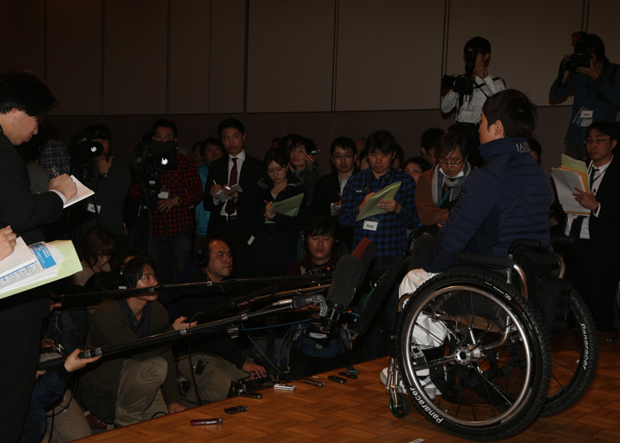 ソチ2014パラリンピック日本代表選手団記者発表会見　　　　写真／阿部謙一郎